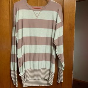 Pink and white stripped sweater
